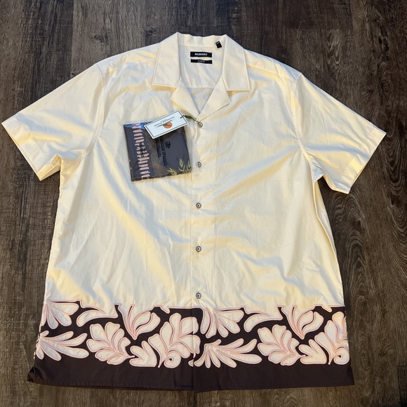 Murano Other - NWT Murano~XXL~Crocodile World Collection Cotton Short Sleeve Embroidered Shirt